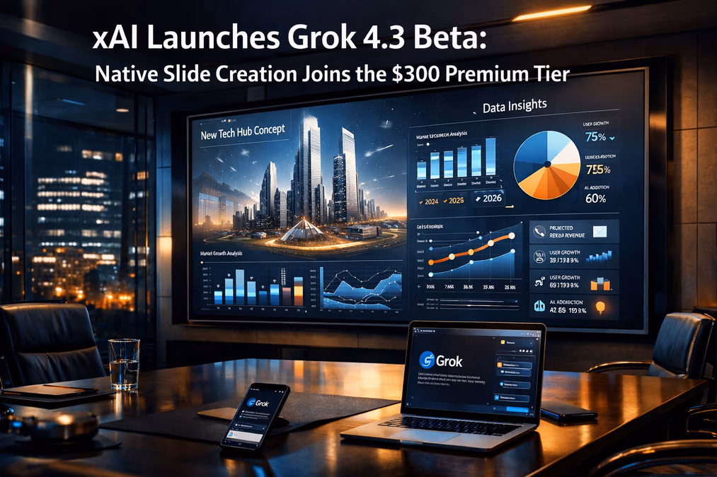 xAI Launches Grok 4.3 Beta: Native Slide Creation Joins the $300 Premium Tier