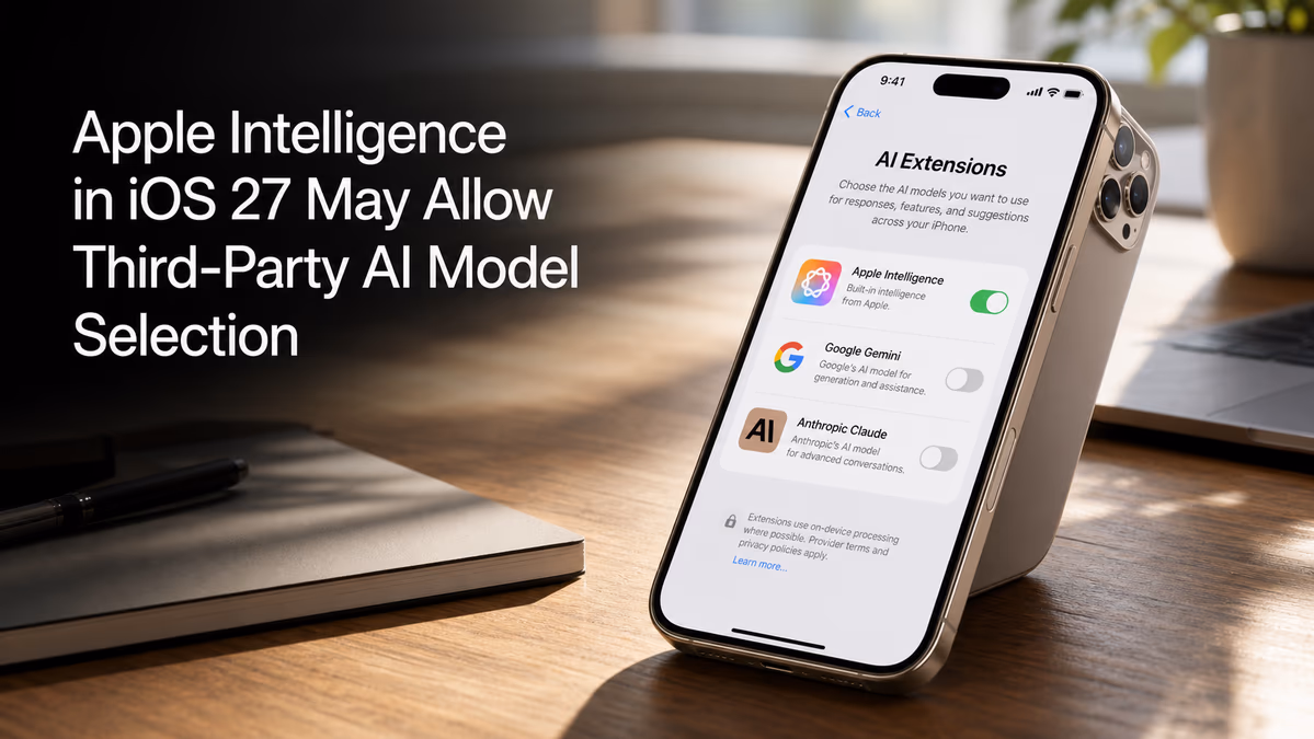 Apple Intelligence in iOS 27 May Allow Third-Party AI Model Selection