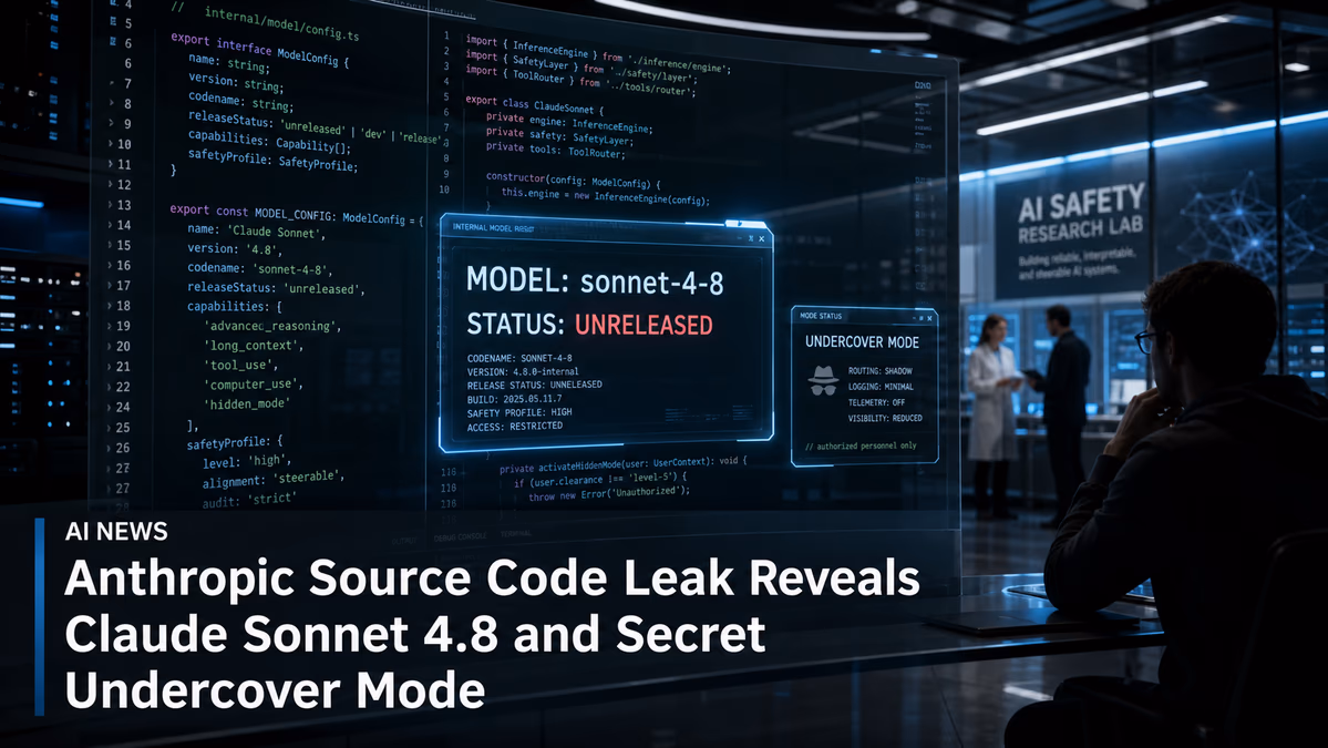 Anthropic Source Code Leak Reveals Claude Sonnet 4.8 and Secret Undercover Mode