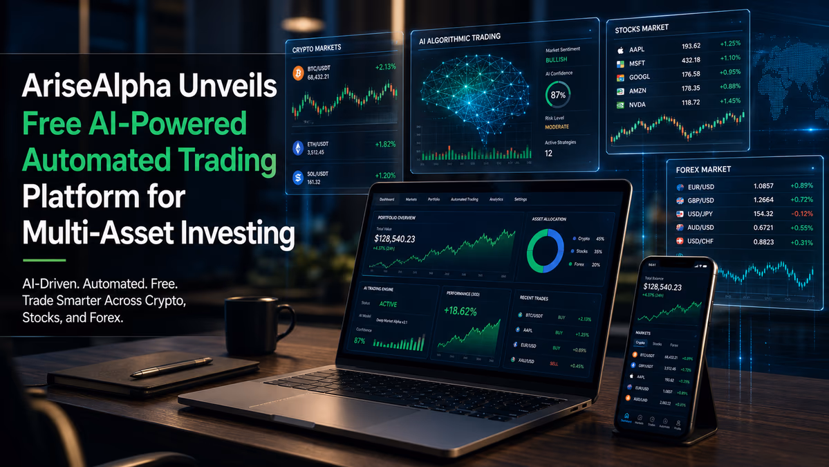 AriseAlpha Unveils Free AI-Powered Automated Trading Platform for Multi-Asset Investing
