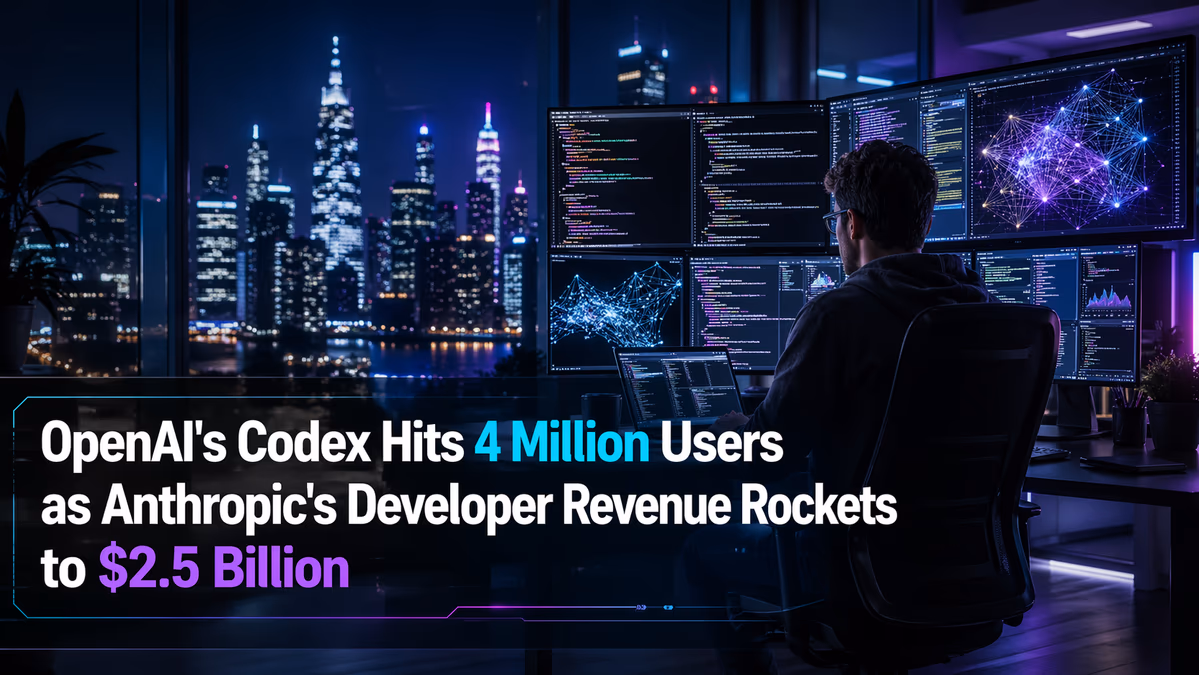 OpenAI's Codex Hits 4 Million Users as Anthropic's Developer Revenue Rockets to $2.5 Billion