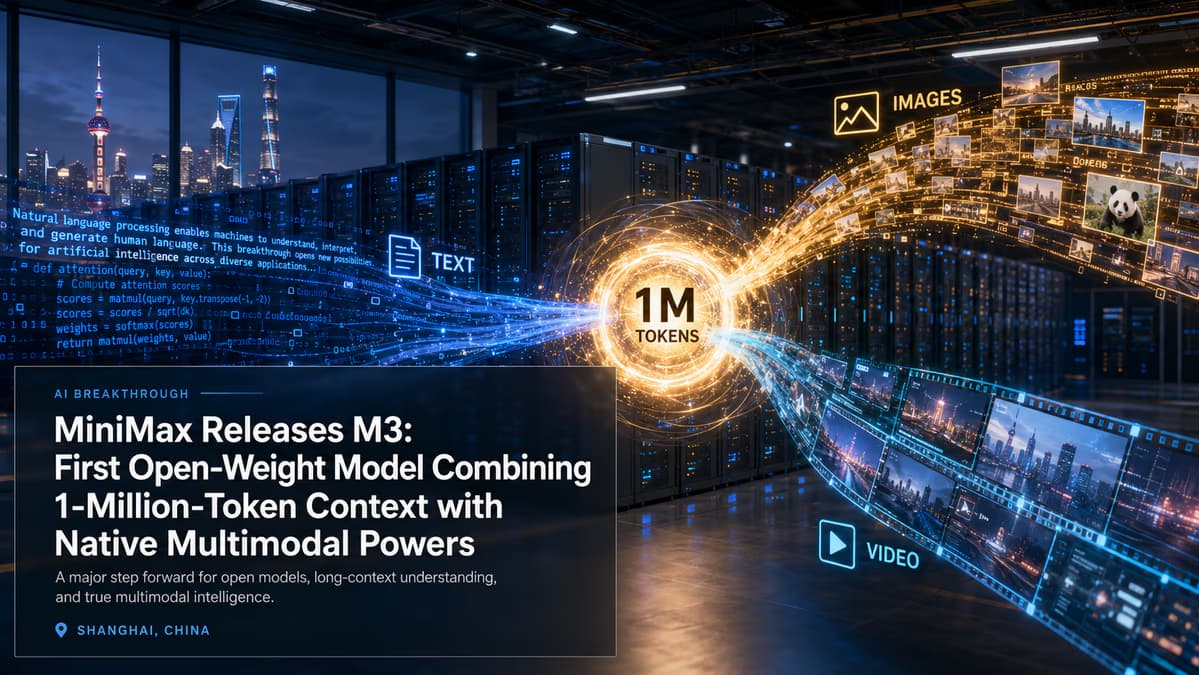 MiniMax Releases M3: First Open-Weight Model Combining 1-Million-Token Context with Native Multimodal Powers