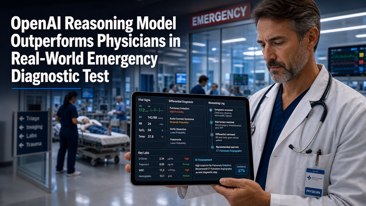 OpenAI Reasoning Model Outperforms Physicians in Real-World Emergency Diagnostic Test