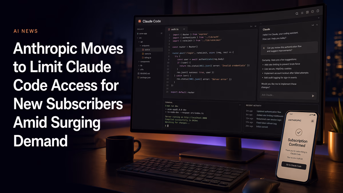 Rumors say Anthropic Moves to Limit Claude Code Access for New Subscribers Amid Surging Demand